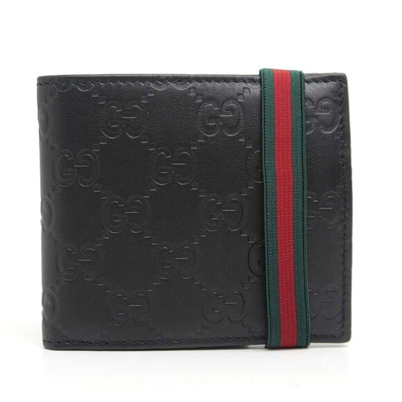Gucci Handbags - Gucci Bifold Wallet Leather Guccissima Black